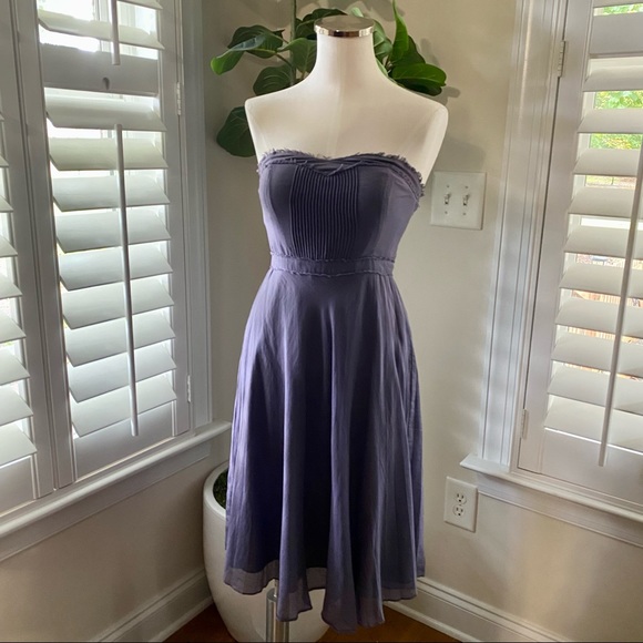 JCREW strapless dress size 2 purple - Picture 2 of 7